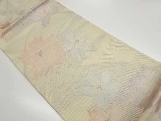JAPANESE FUKURO OBI FOR SUMMER / WOVEN FLOWER
